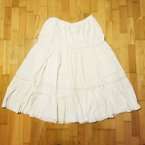 Polo Jeans Co Ivory Karami Cotton Peasant Skirt